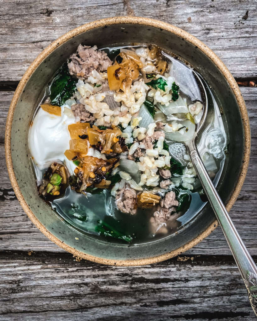 Chicory Rice Soup With Lemon Chili Relish Dishing Up The Dirt