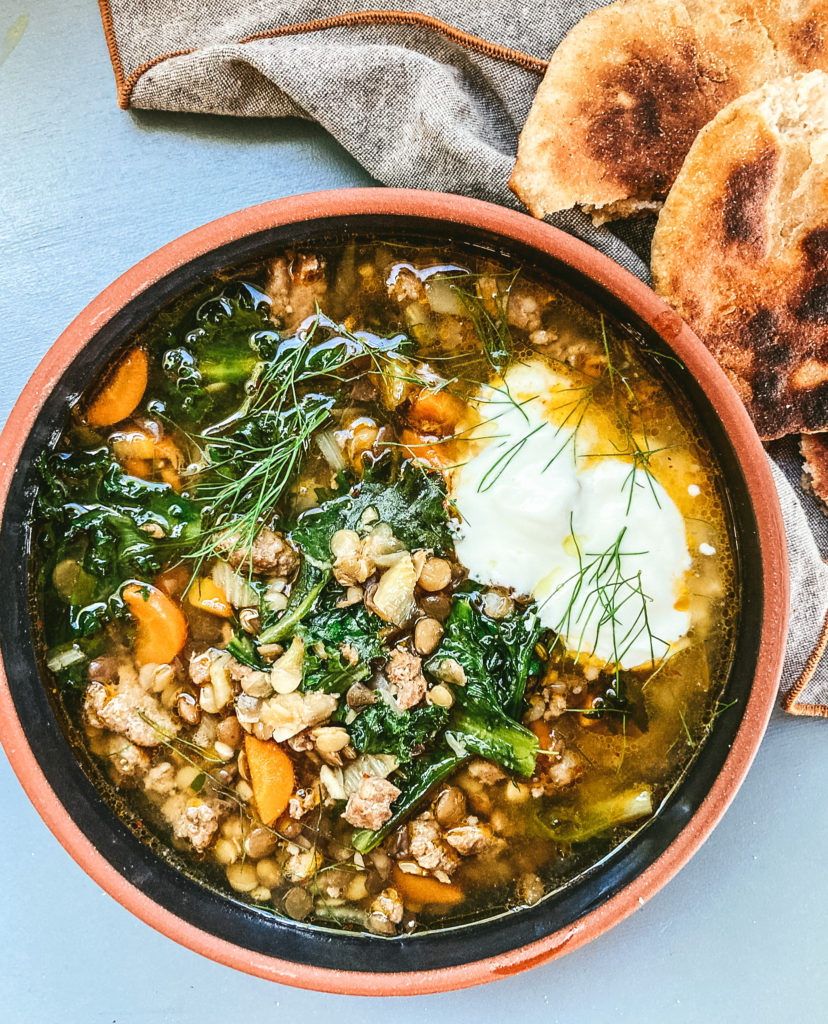 Sausage and online lentil stew