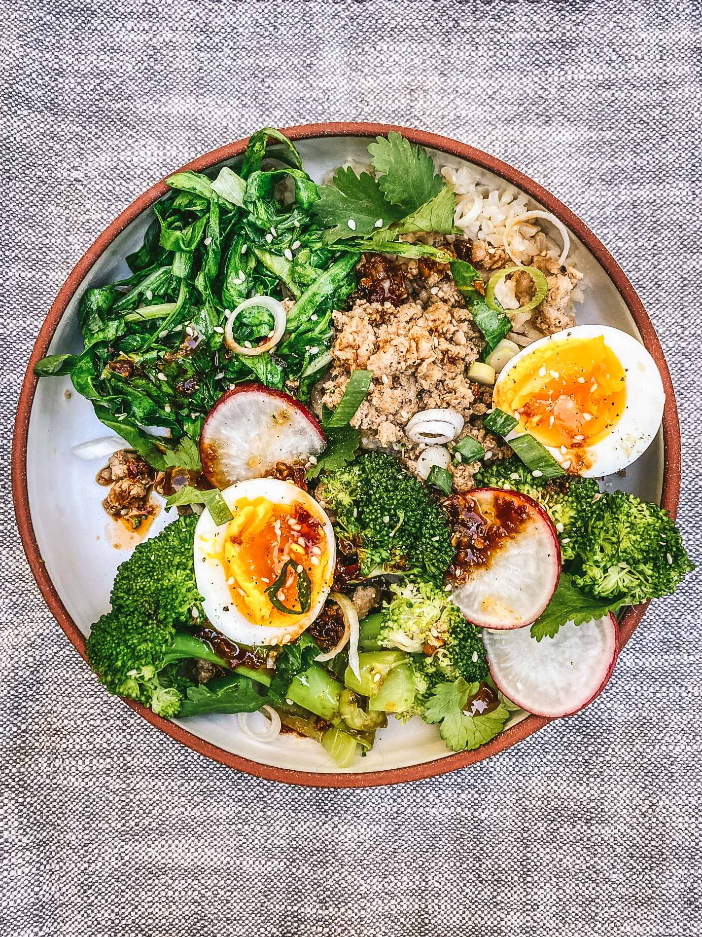 bok choy and pork bowls