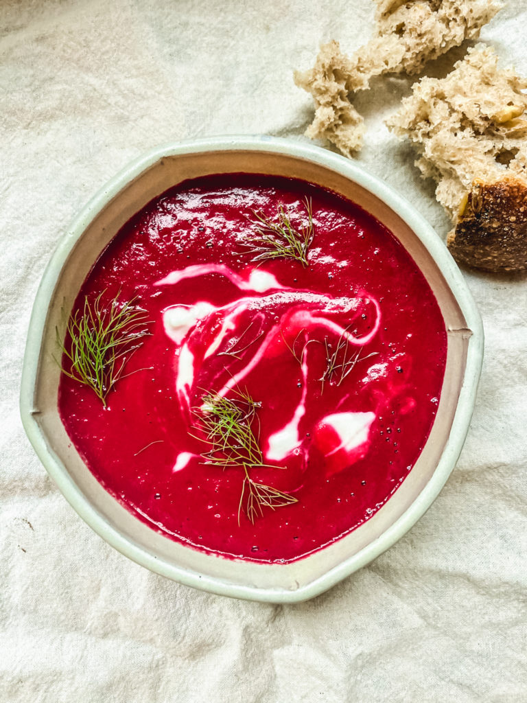 Beet Fennel Soup - Dishing Up the Dirt